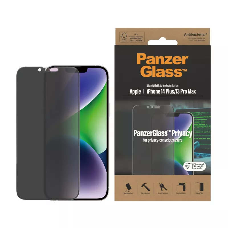 Privaatsusekraani kaitse PanzerGlass Apple iPhone 14 Plus 13 Pro Max kriimustus- ja löögikindel