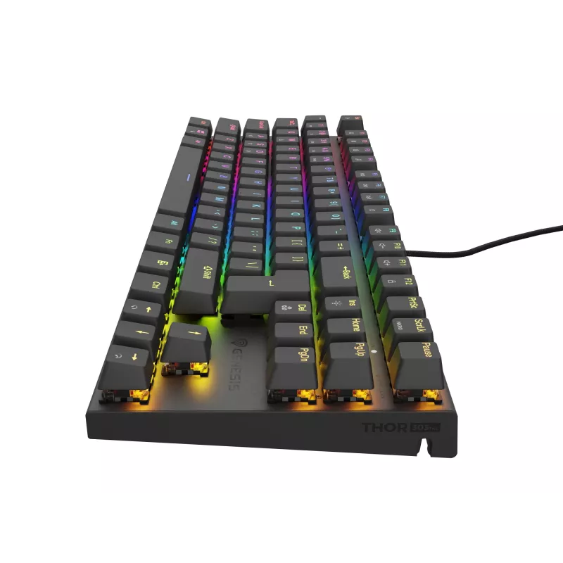 GENESIS Thor 303 TKL klaviatuur mängimiseks USB QWERTY Must RGB LED