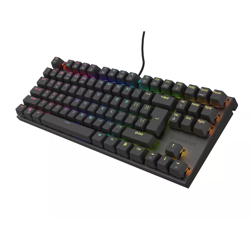 GENESIS Thor 303 TKL klaviatuur mängimiseks USB QWERTY Must RGB LED