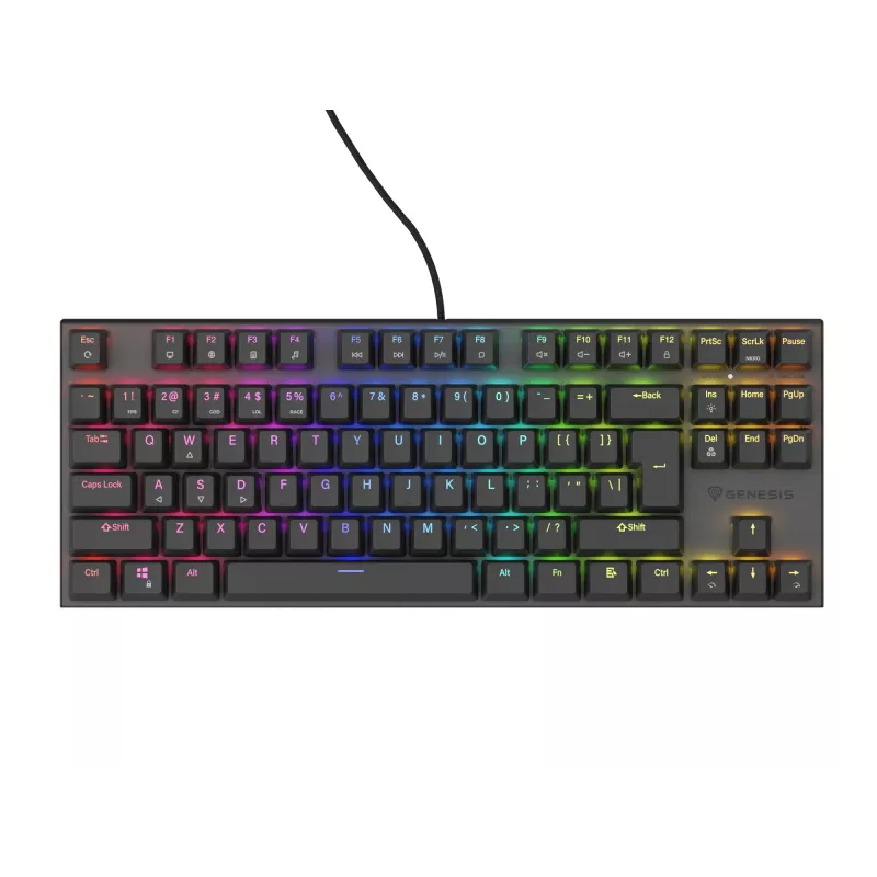 GENESIS Thor 303 TKL klaviatuur mängimiseks USB QWERTY Must RGB LED