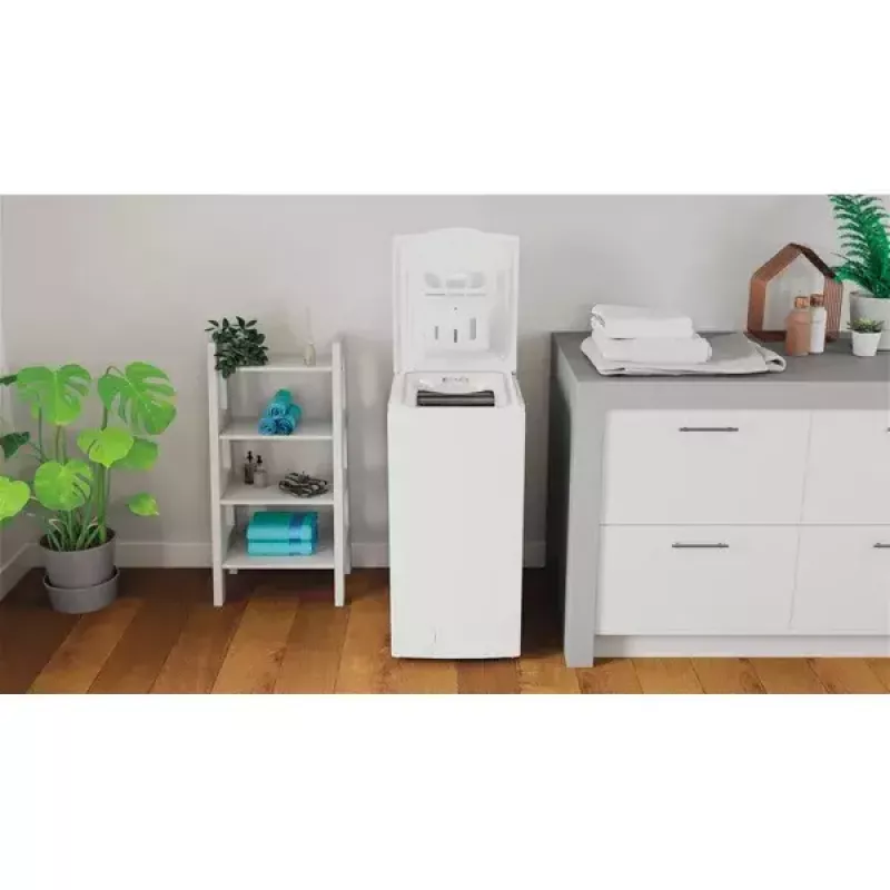 Pealtlaetav pesumasin INDESIT BTW S60400 EU/N — 6 kg, 1000 p/min, energiaklass C, valge