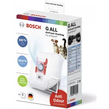 Tolmukott silindertolmuimejale Bosch BBZAFGALL — 4 pakk, valge, 240×75×165 mm, 100 g tk