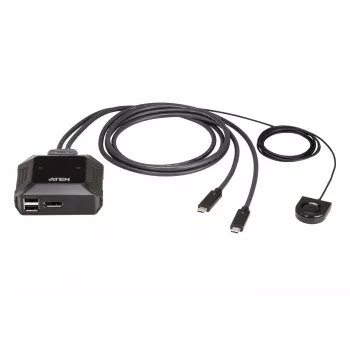 ATEN 2-pordiline USB-C 4K DisplayPort KVM-lüliti kaugpordivalijaga