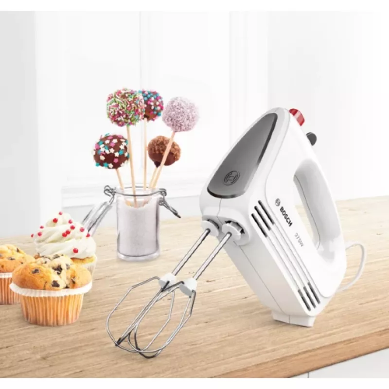 Käsisegisti Bosch MFQ22100 — 375 W, käeshoitav, hall/valge, 0,9 kg
