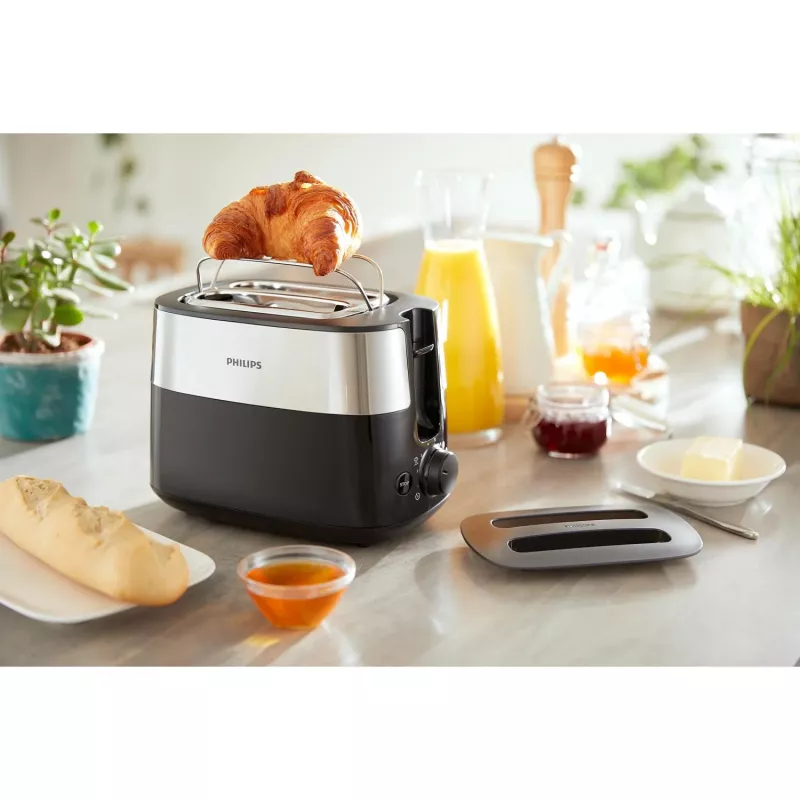 Philips Daily Collection HD2517/90 röster 8 2 viilu(t) 900 W Must, Hõbedane
