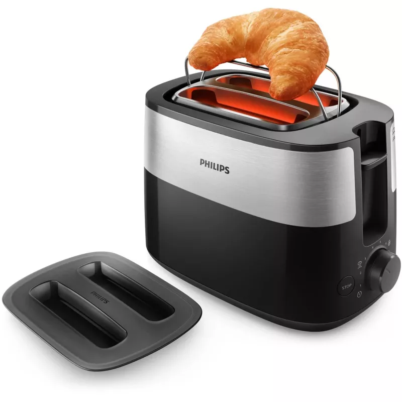 Philips Daily Collection HD2517/90 röster 8 2 viilu(t) 900 W Must, Hõbedane