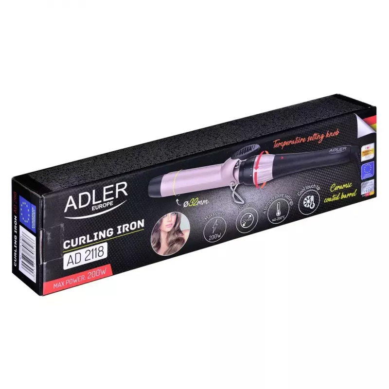 Lokirull Adler AD 2118 — 32 mm keraamiline tünn, PTC keraamiline küttekeha, 140–200°C, 56 W