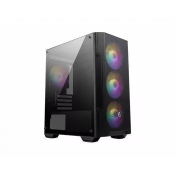 Arvuti korpus MSI MAG FORGE M100A Micro Tower Must karastatud klaasiga, 3x120mm esiventilaatorid, RGB, microATX/Mini‑ITX