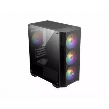 Arvuti korpus MSI MAG FORGE M100A Micro Tower Must karastatud klaasiga, 3x120mm esiventilaatorid, RGB, microATX/Mini‑ITX