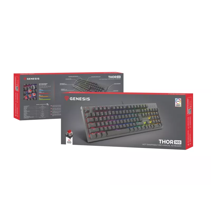 GENESIS Thor 303 klaviatuur Gaming USB QWERTY US International Must