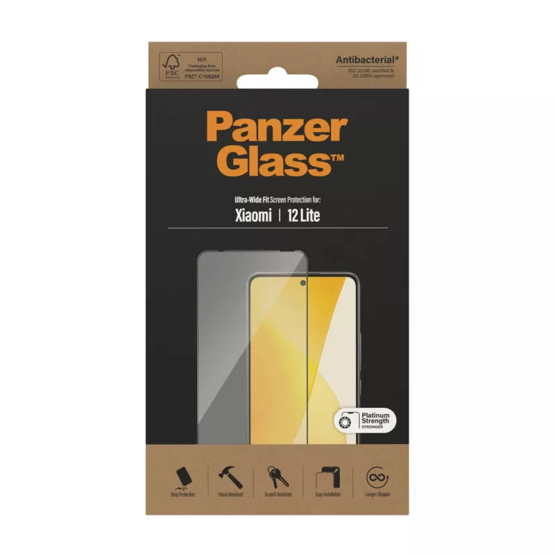 Ekraanikaitse PanzerGlass Xiaomi 12 Lite Ultra-Wide Fit, kriimustus- ja põrutuskindel