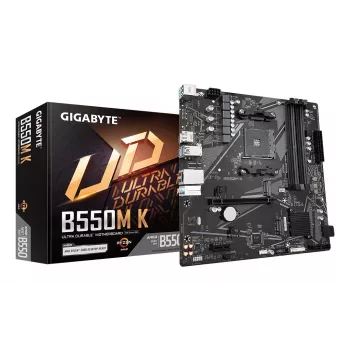 GIGABYTE B550M K emaplaat - AMD Ryzen 5000 protsessorid, kuni 4733MHz DDR4, 1xPCIe 4.0 + 1xPCIe 3.0 M.2, 1GbE LAN, USB 3.2 Gen 1