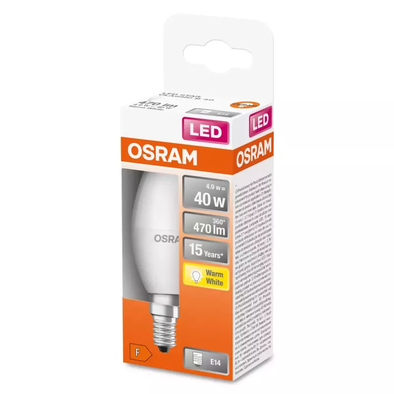 LED-pirn Ledvance STAR 5 W E14, 2700 K soe valge, 470 lm