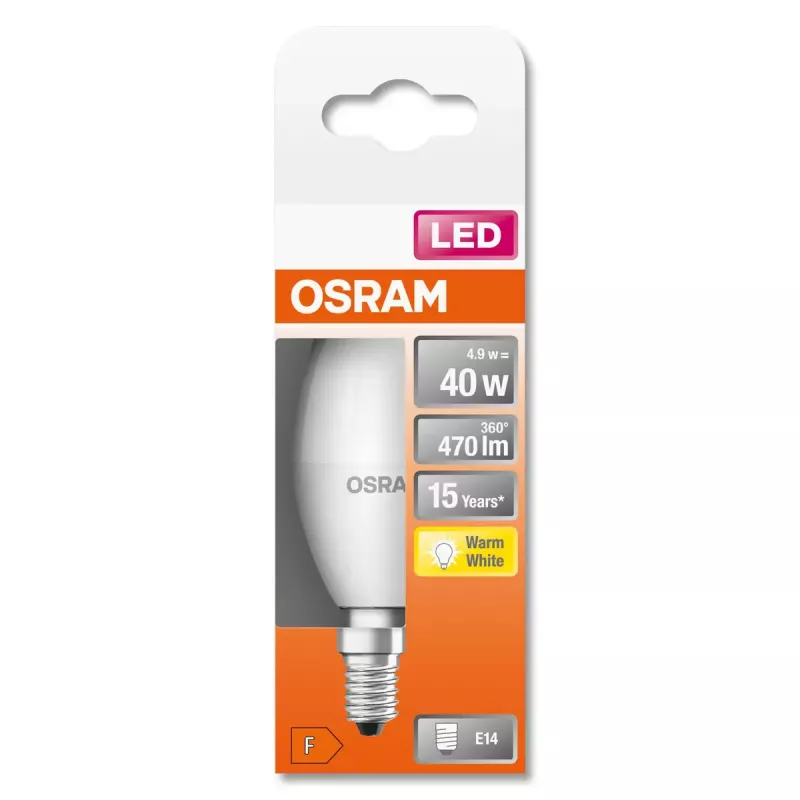 LED-pirn Ledvance STAR 5 W E14, 2700 K soe valge, 470 lm