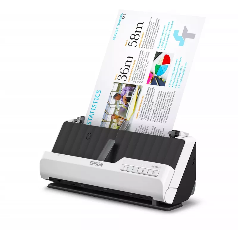 Epson DS-C330 ADF + lehtskänner 600 x 600 DPI A4 must, valge