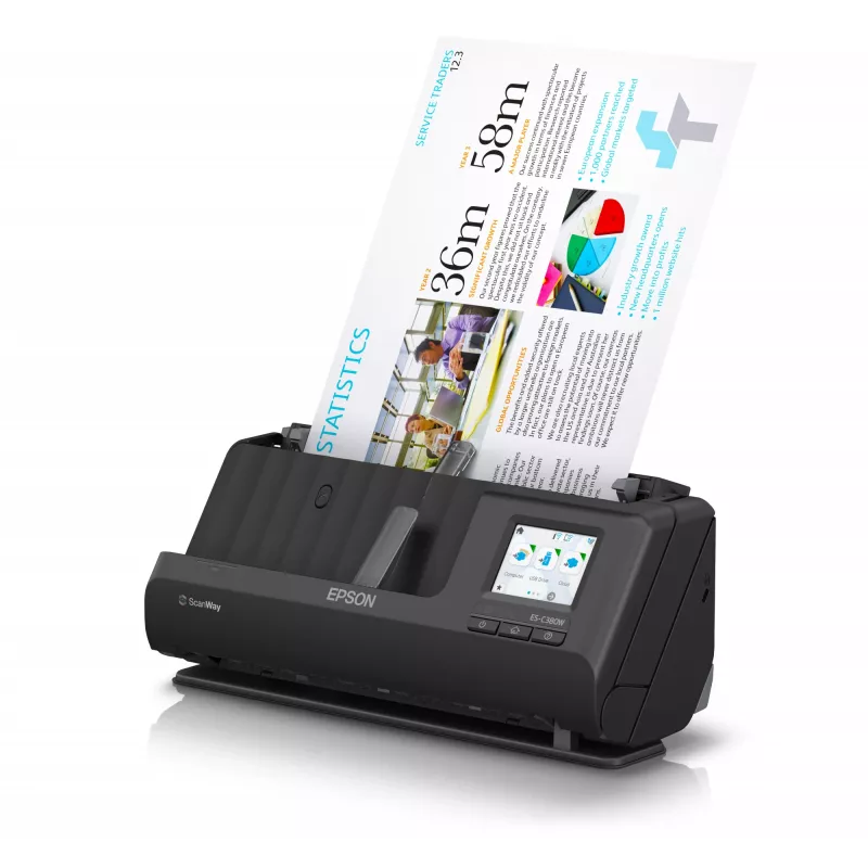Epson ES-C380W ADF + lehtsööturiga skanner 600 x 600 DPI A4 must