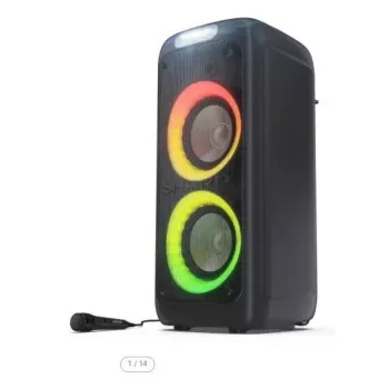 Peokõlar Sharp PS-949 — 2.1 kanalit, 132 W PMPO, 8-tolline bassikõlar, Bluetooth A2DP/AVRCP, juhtmega ja juhtmevaba, must, plastkorpus