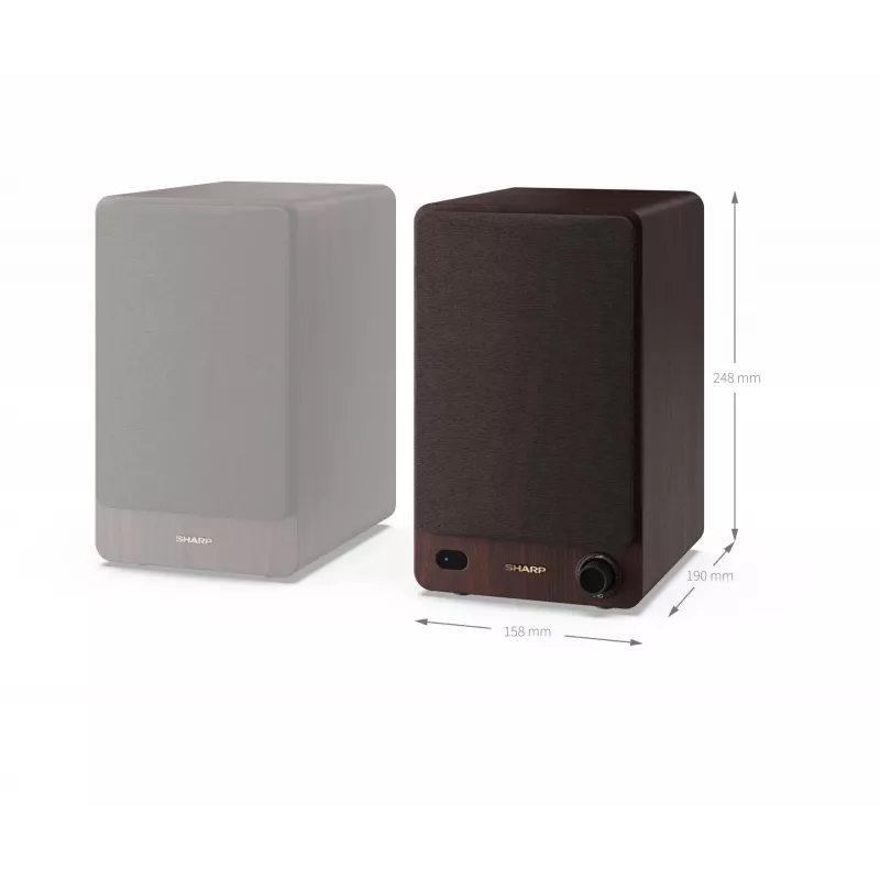 Sharp BOOKSHELF SPEAKERS 2-tee pruunid juhtmega ja juhtmevabad 60 W