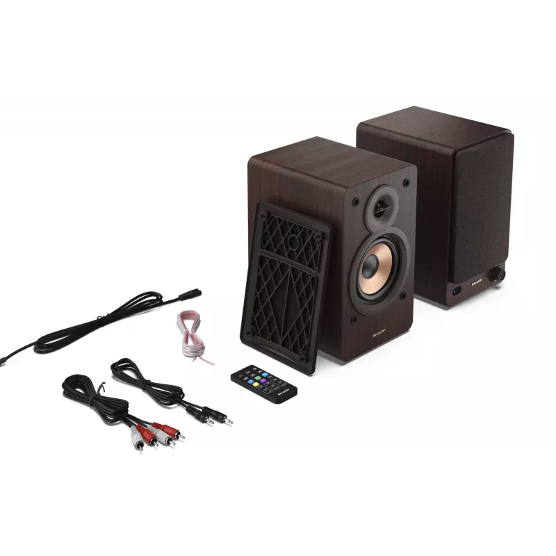 Sharp BOOKSHELF SPEAKERS 2-tee pruunid juhtmega ja juhtmevabad 60 W