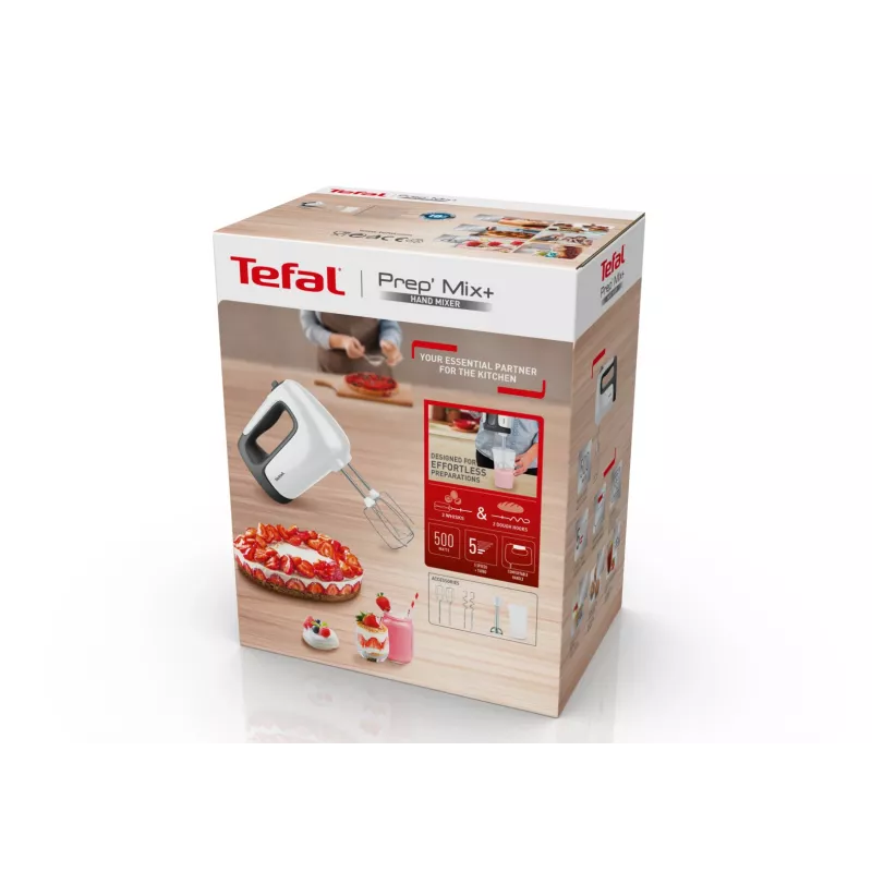 Käsisegisti Tefal Prep'Mix HT4621 — 500 W, 5 kiirust, metallist visplid, valge