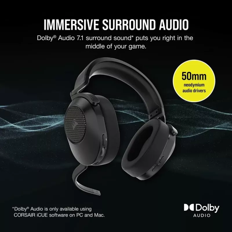 CORSAIR mängupeakomplekt HS65 - juhtmevaba - Carbon