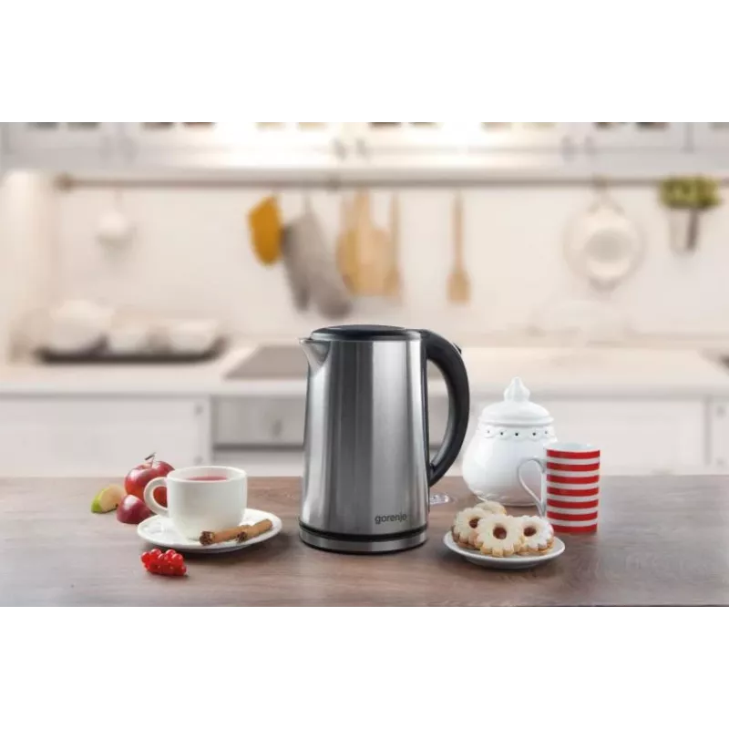 Gorenje K15DWS elektriline veekeetja 1,5 l 2200 W must, roostevaba teras