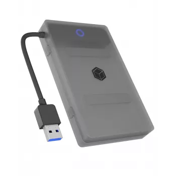 ICY BOX IB-AC603b-U3 HDD/SSD korpus, antratsiit, must, 2,5 tolli