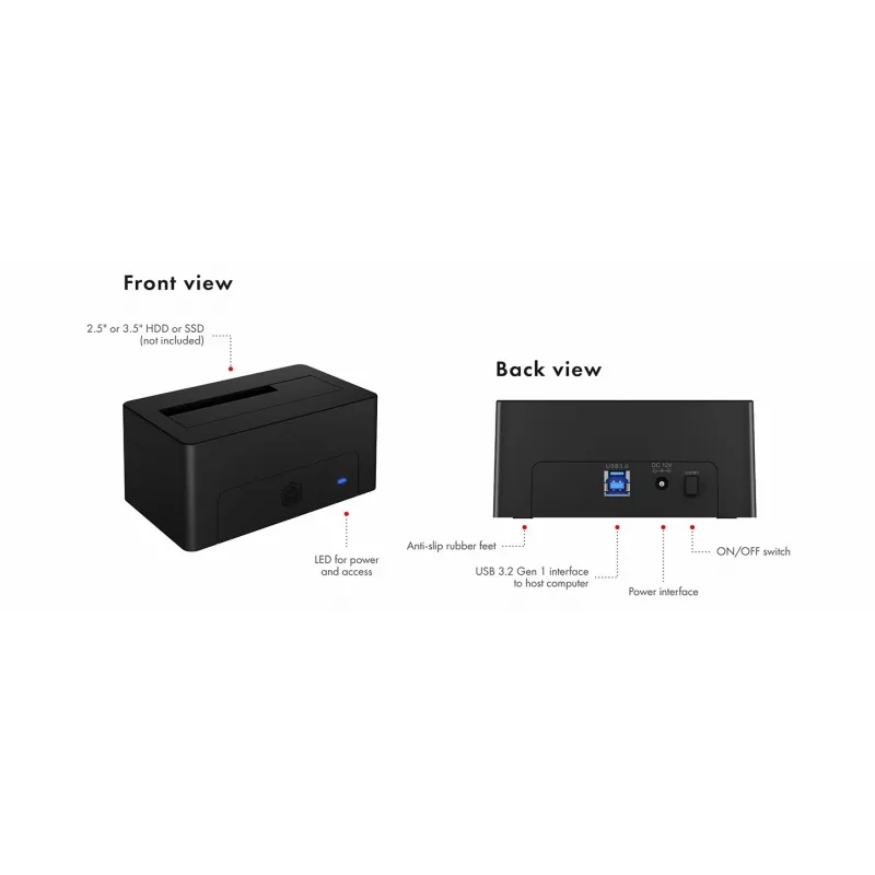 ICY BOX IB-1121-U3 USB 3.2 Gen 1 (3.1 Gen 1) Type-A Must