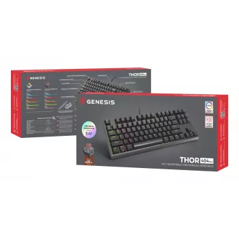 GENESIS Thor 404 TKL klaviatuur Mängimine USB QWERTY US inglise Must