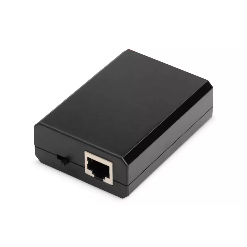 DIGITUS Gigabit PoE+ jaotur, 10/100/1000 Mbps, 24 W sisend: 802.3at PoE, väljund: 5V/2A, 9V/2A, 12V/2A, plastkorpus, must