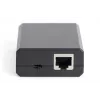 DIGITUS Gigabit PoE+ jaotur, 10/100/1000 Mbps, 24 W sisend: 802.3at PoE, väljund: 5V/2A, 9V/2A, 12V/2A, plastkorpus, must