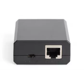 DIGITUS Gigabit PoE+ jaotur, 10/100/1000 Mbps, 24 W sisend: 802.3at PoE, väljund: 5V/2A, 9V/2A, 12V/2A, plastkorpus, must