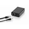 DIGITUS Gigabit PoE+ jaotur, 10/100/1000 Mbps, 24 W sisend: 802.3at PoE, väljund: 5V/2A, 9V/2A, 12V/2A, plastkorpus, must
