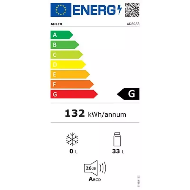 Termoelektriline veinijahuuti Adler AD 8083 — 12 pudelit, vabaltseisev, must, 33 L, 12–18 °C
