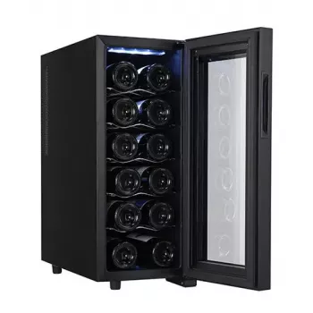 Termoelektriline veinijahuuti Adler AD 8083 — 12 pudelit, vabaltseisev, must, 33 L, 12–18 °C
