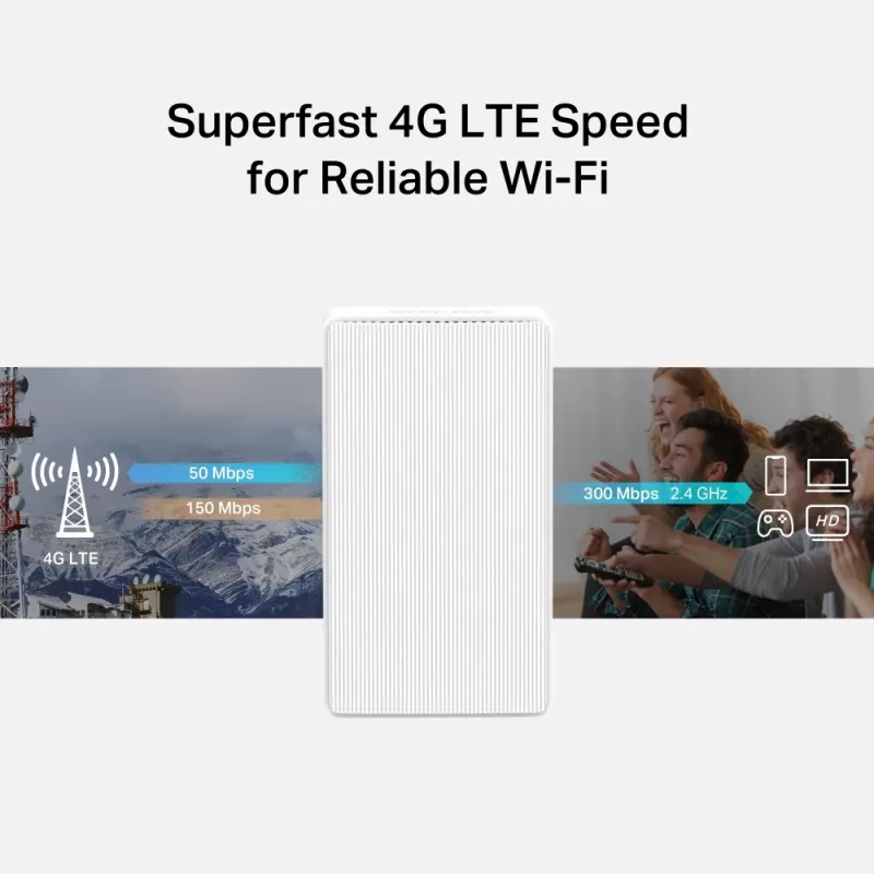 MERCUSYS Mb110-4g traadita ruuter Ethernet ühe ribaga (2,4 GHz) - valge