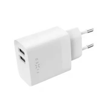 Mobiilseadme laadija FIXED FIXC17N-2U-WH AC kiirlaadimine nutitelefon tahvelarvuti valge