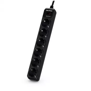 CyberPower B0620SC0-DE liigpingekaitse Must 6 vahelduvvoolu pistikupesa(d) 200–250 V 1,8 m