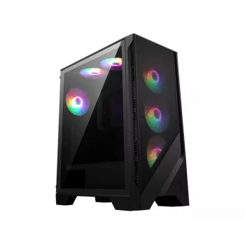 Arvuti korpus MSI MAG FORGE 120A AIRFLOW Midi Tower — must, karastatud klaas, võrk, 3×120 mm esiventilaatorit, 2×120 mm ülemist ventilaatorit, ATX tugi