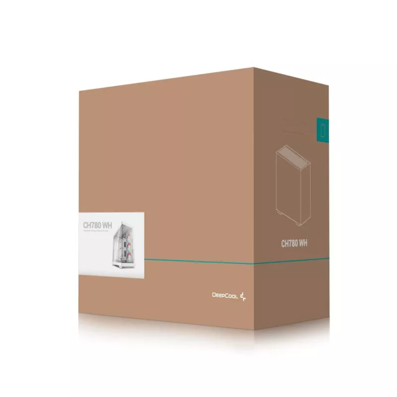 Arvuti korpus DeepCool CH780 WH Tower White — Full Tower, E-ATX, karastatud klaas, aRGB, 48 cm GPU, 13,2 cm CPU jahuti