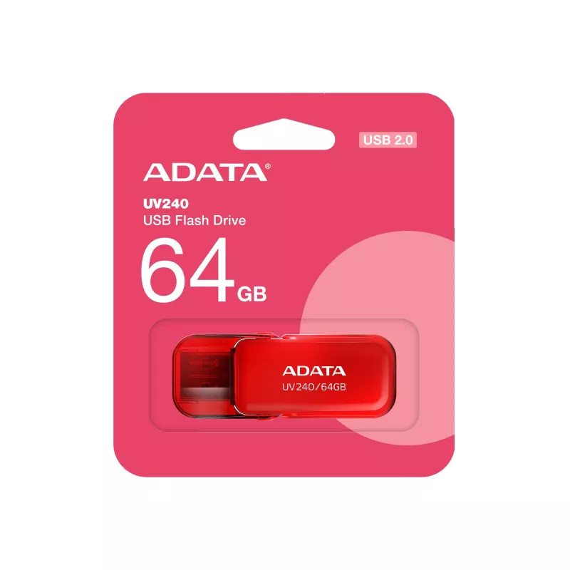 ADATA UV240 USB-mälupulk 64 GB USB Type-A 2.0 punane