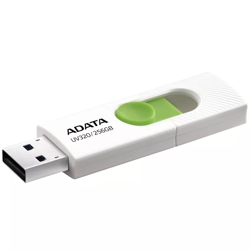 ADATA UV320 USB-mälupulk 256 GB USB Type-A 3.2 Gen 1 (3.1 Gen 1) Roheline, Valge
