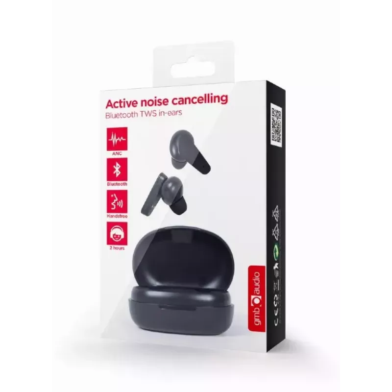GEMBIRD juhtmeta TWS-kõrvaklapid Malmo ANC-ga – stereo – Bluetooth – must