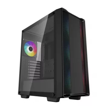 Arvutikorpus DeepCool CC560 ARGB V2 Midi Tower Must — ATX/Micro‑ATX/Mini‑ITX, karastatud klaas, aRGB, toetab kuni 370 mm GPU-d