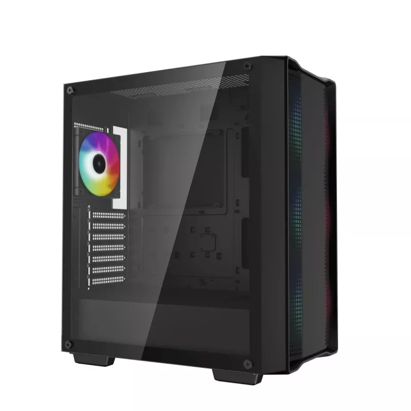 Arvutikorpus DeepCool CC560 ARGB V2 Midi Tower Must — ATX/Micro‑ATX/Mini‑ITX, karastatud klaas, aRGB, toetab kuni 370 mm GPU-d