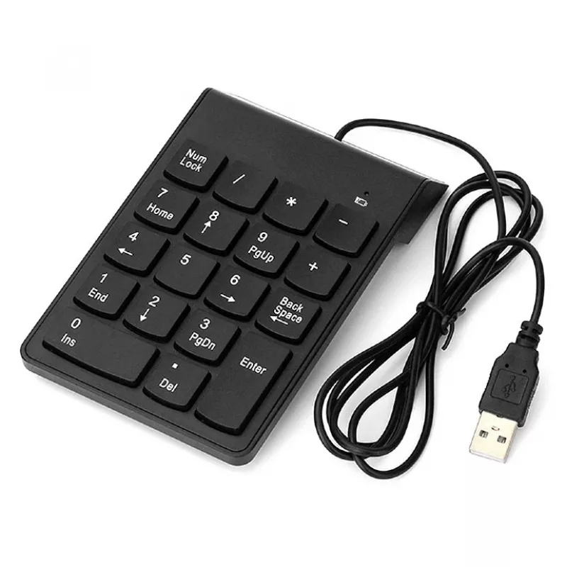 Numbriklaviatuur GEMBIRD KPD-U-03 USB 18 klahviga käärikuna, 1,45 m kaabel, must