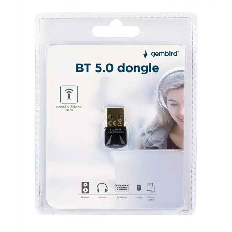 Bluetooth võrgukaart Gembird BTD-MINI6 juhtmevaba USB liides