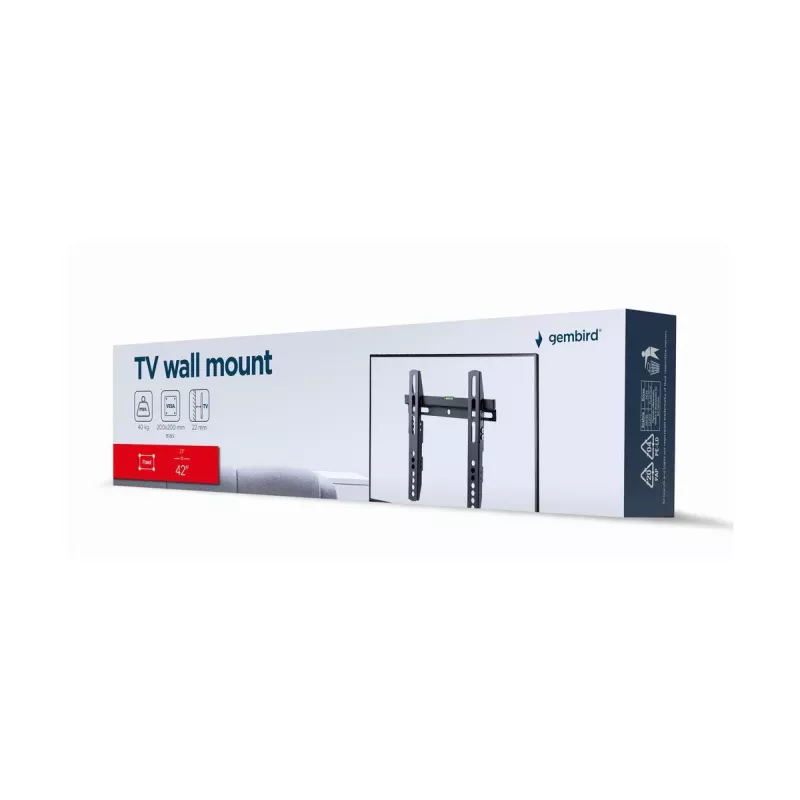 TV-kinnitus Gembird WM-42F-02 Must 40 kg kandevõime 23 kuni 42 tolli