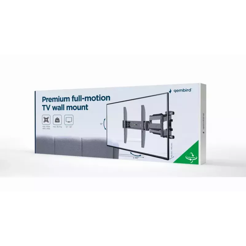TV-kinnitus Gembird WM-58ST-01 teras 58 tolli 36,4 kg kandevõime