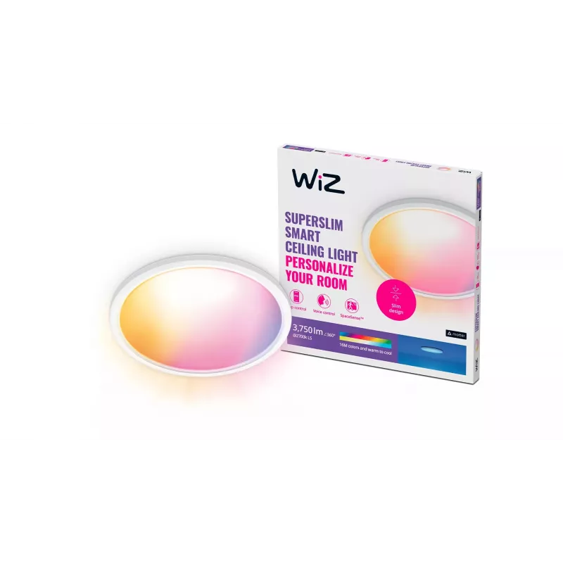 WiZ Superslim Ceiling 32 W, nutikas laevalgusti, Wi-Fi/Bluetooth, valge, Wi-Fi 4 (802.11n), 802.11b, 802.11g, LED, plastik